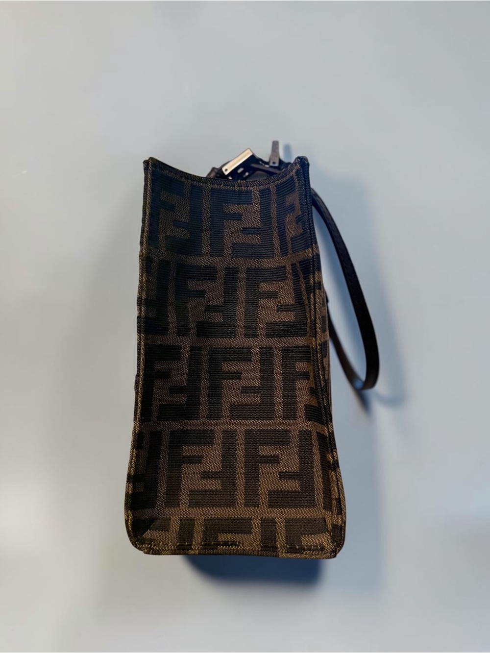 Fendi Brown Zucca FF-Logo Tote with Silver Buckle - Picture 8 of 13